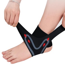 Ankle Support, Fixed, Thin, Breathable Material, Foot Support, Achilles Tendon Support, Heel Support, Heel Support, For Running, Climbing, Sports, Commuting, Standing Work, Everyday Use, Unisex (Black