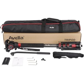 Avella Carbon Fiber Video Monopod Tripod Stand Kit With Fluid Head, Camera Stand