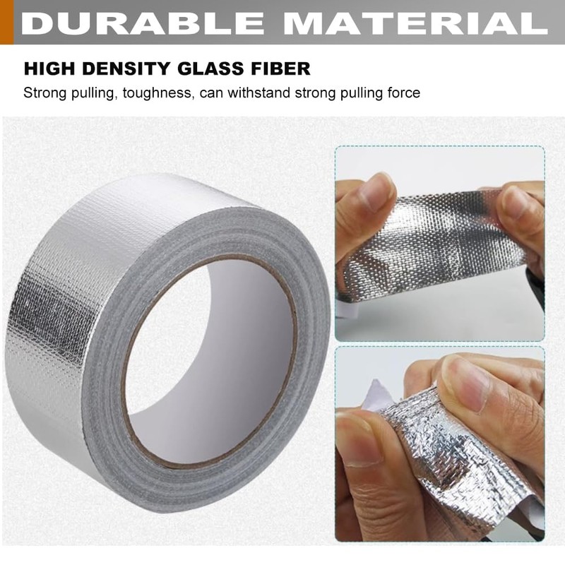 2 Rolls High-Temp Heat Shield Tape Reflective Adhesive Backed Roll