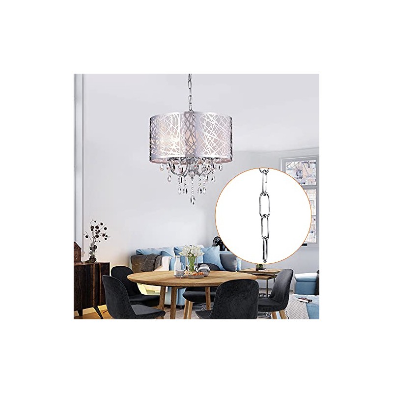 Mr.Color Chrome Metal Heavy Duty Chandelier Chain - 6 Feet