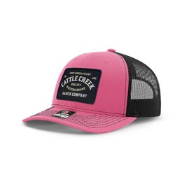 Cattle Creek Ranch Richardson 112 Trucker Hat - Premium Adjustable Snapback Hat-OSFM-Hot Pink/Black