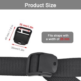 YJFY Pack of 10 Ladder Buckle Bridge Buckle Clamp Buckles, Quick Installation without Disassembly, with Firm, Non-Slip Buckle for Mountain Sports Backpacks, Belts, black