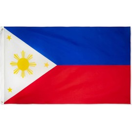 Philippines Flag 90 * 150 CM, Polyester Thickness, Fade Resistant, Brass Grommets, Canvas Header, Indoor/Outdoor, Vibrant Colors,Not Fear of Rain and Snow