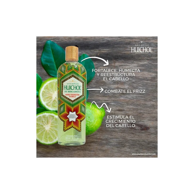Shampoo Huichol Bergamota 400 ml Crecimiento y Anti Frizz