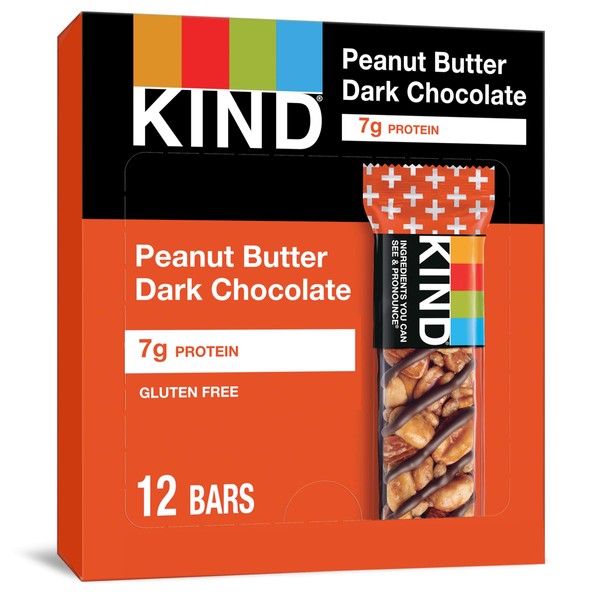 KIND Bars, Peanut Butter Dark Chocolate, Healthy Snacks, Gluten Free, 24 Count