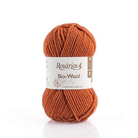 Bio Wool 100% Organic Wool Yarn - Knitting/Crochet Worsted Aran Yarn 50g 72m GOTS Certified Yarn (09 Orange)