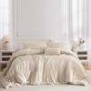 Lady Ann Queen Comforter Set - Wheat Ruched Boho Bedding