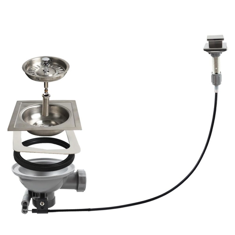 Talea Square Strainer Basket Waste Kit for Old Kitchen Sink,