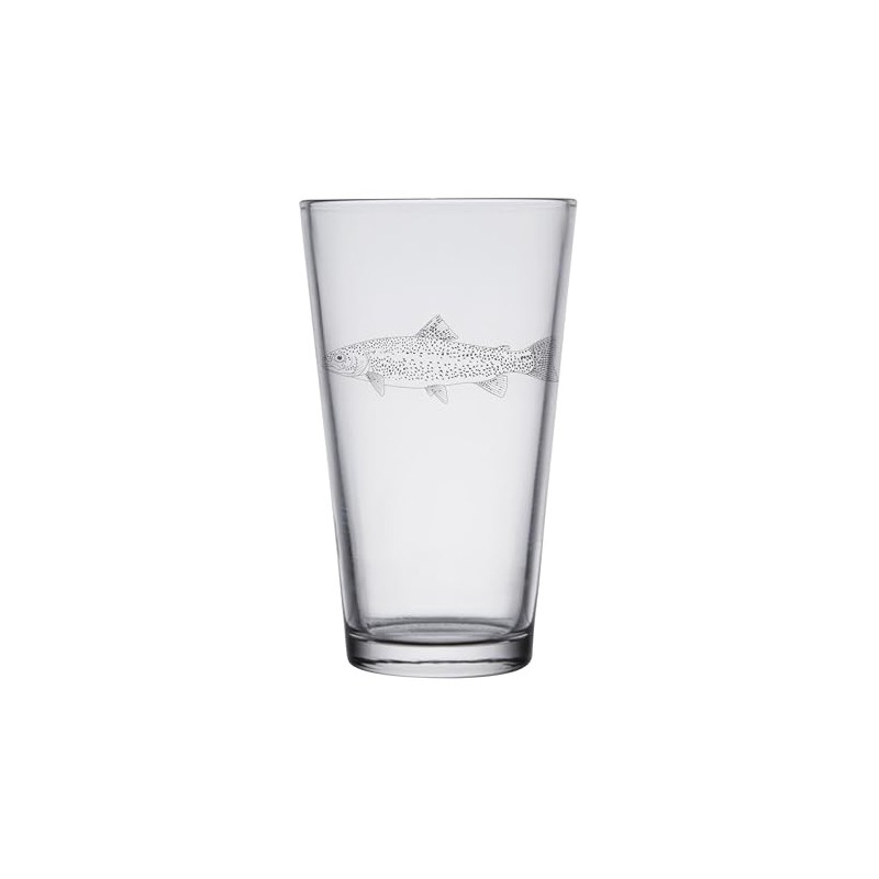 HullSpeed Designs Rainbow Trout Engraved Pint & Beer Glasses (Set
