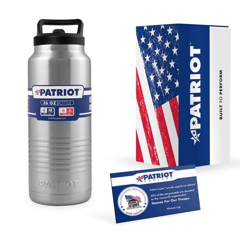 Patriot 36oz Water Bottle perfect for Hiking, Camping, Exercising, Biking
