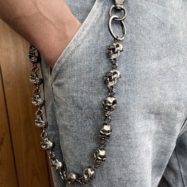 Skull Pocket Chain, Trouser Chains for Men, skull head chain for pants, mens pants chain Accessories
