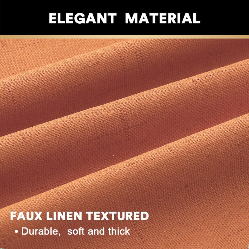 PrinceDeco 100% Blackout Linen Textured Curtains for Bedroom Room Darkening