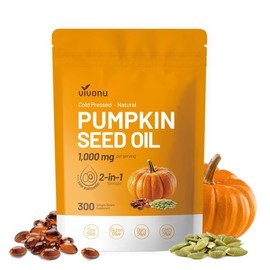Natural Pumpkin Seed Oil & Saw Palmetto Softgels 1000mg – High Content Plant Esters, 300 Capsules