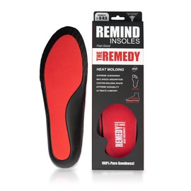 Remind Insoles - Remedy - Heat Moldable Insoles for Arch Support - Custom Support with Heat Molding Tech - Fits All Arch Types - (6/6.5)