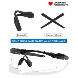 Replacement Earsocks & Nosepieces Rubber Kits for Oakley Si Ballistic M Frame 2.0 / Si M Frame 2.0 / Si M Frame 3.0 / Industrial M Frame 2.0 / M Frame 2.0 Strike Sunglass - Gray + Black
