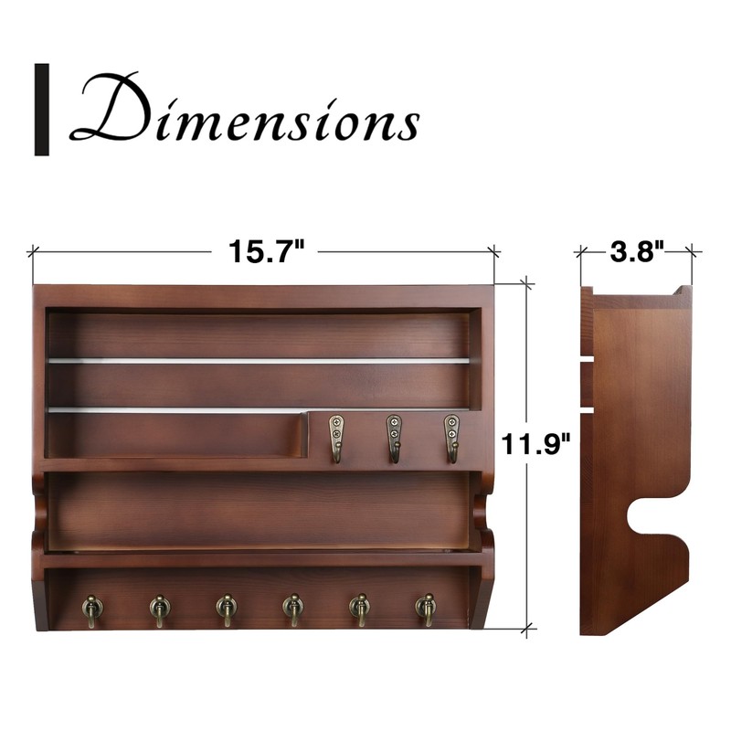 Innovation Key Holder for Wall, Mail Organizer with Key Hooks,