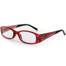 Aloha Eyewear Aspen Slim Reading Glasses with Crystals and Frosted Nature Pattern for Women (Merlot +1.25)