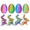 4PCS 3D Printed Dragon Eggs with Dragon Inside Articulated Crystal