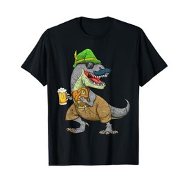 Oktoberfest T Rex Dinosaur Beer Mug Pretzel Funny Gift T-Shirt