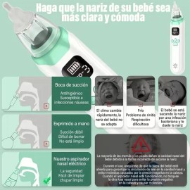 Aspirador Nasal Seguro Eléctrico Silencioso Para Bebés