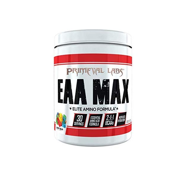 Primeval Labs EAA Max, BCAA Perfect Amino Acid Powder - Pre or Post Workout Muscle Recovery - BCAAs, EAAs, Electrolytes, Supports Hydration & Performance, Keto Friendly (Orange Sherbet)