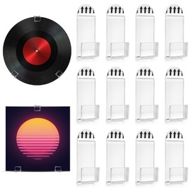 12 Pcs Vinyl Wall Mount, Acrylic Shelves Vinyl Record Display Vinyl Shelves Vinyl Record Wall Mount Vinyl Holder Wall for Records Collection Magazine Home Office Decoration