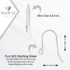 SEA OF ICE 925 Sterling Silver Ear Wires Ball End