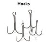 Treble Fishing Hooks, 100Pack High Carbon Steel Treble Hooks, Super