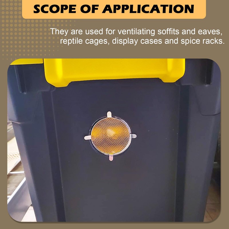 Circular Screen Vent Cover, 2-Inch Diameter, Metal Mesh, 6-Pack