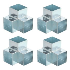 sourcing map 3-Way Gazebo Brackets Kit, Right Angle Corner Bracket Woodworking DIY Post Base Kit for 1.3" x 1.3" Lumber for Outdoor Patio Gazebo Log Cabins (4 Pack)