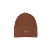 Lacoste Men's Cuffed Wool Beanie, One Size, Brown