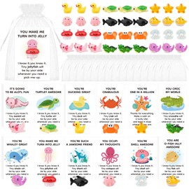 36 Sets Employee Appreciation Gifts Bulk Mixed Animal Thank You Gift Set with Inspirational Pun Greeting Cards Organza Bags Inspirational Gifts for Staff Coworker Office Pocket Favor Graduation Gift