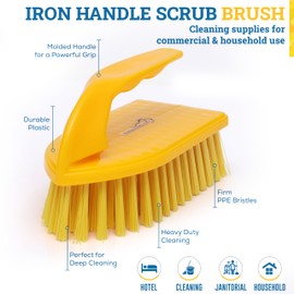 KLEEN HANDLER Iron Handle Scrub Brush for Household & Commercial Cleaning for Shower, Bathroom, Sink, Kitchen, FloorScrubbing (Pack of 6)