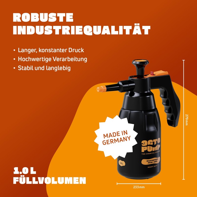 Octopump Masterpiece Acid+ 1000 | Professional Pressure Sprayer with Atomiser