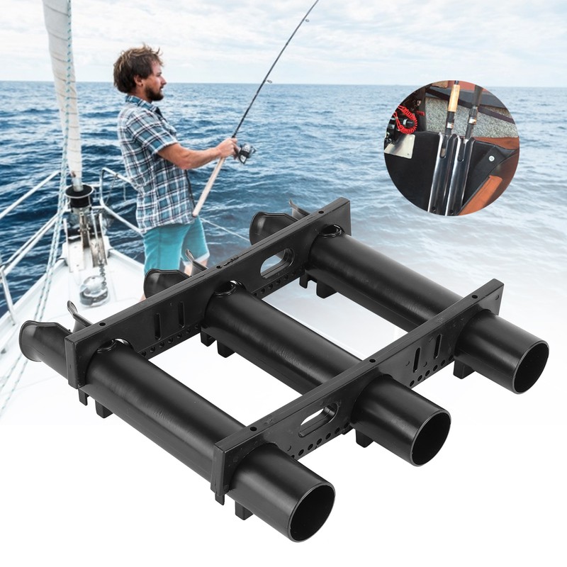 Outdoor Fishing Vertical 3‑Link Fishing Rod Rack Storage Holder Pole
