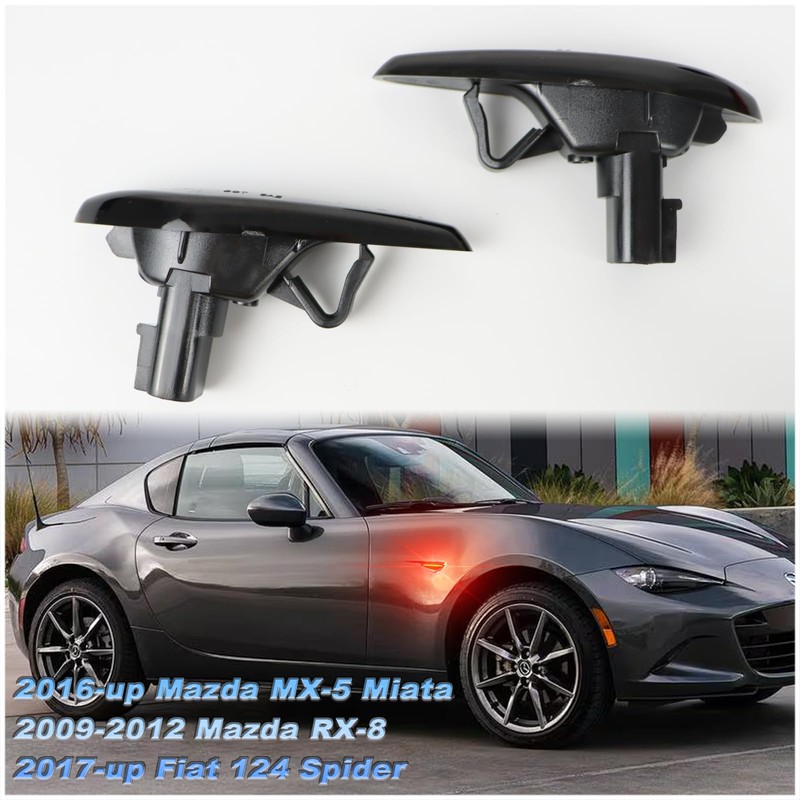 KEEGTBOX Smoked Lens LED Side Marker Lights Kit Fit For