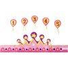 Folat F-8791 Children's Birthday Crown with Numbers Party Accessories Pink