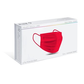 Private Stock Labs 4-Ply Disposable Face Mask – Ultra-Soft & Breathable, Premium Comfort Fit, Individually Sealed for Hygiene & Travel (Pack of 10) (1, Neon Infrared)