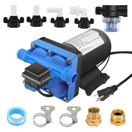 YEEHEMES T42 On Demand Pump Home Water Pressure Booster Pump 110V AC with Brass Connector, Upgrade 5.5 GPM 55PSI RV Water Pump for Agriculture Marine Motorhome Camper