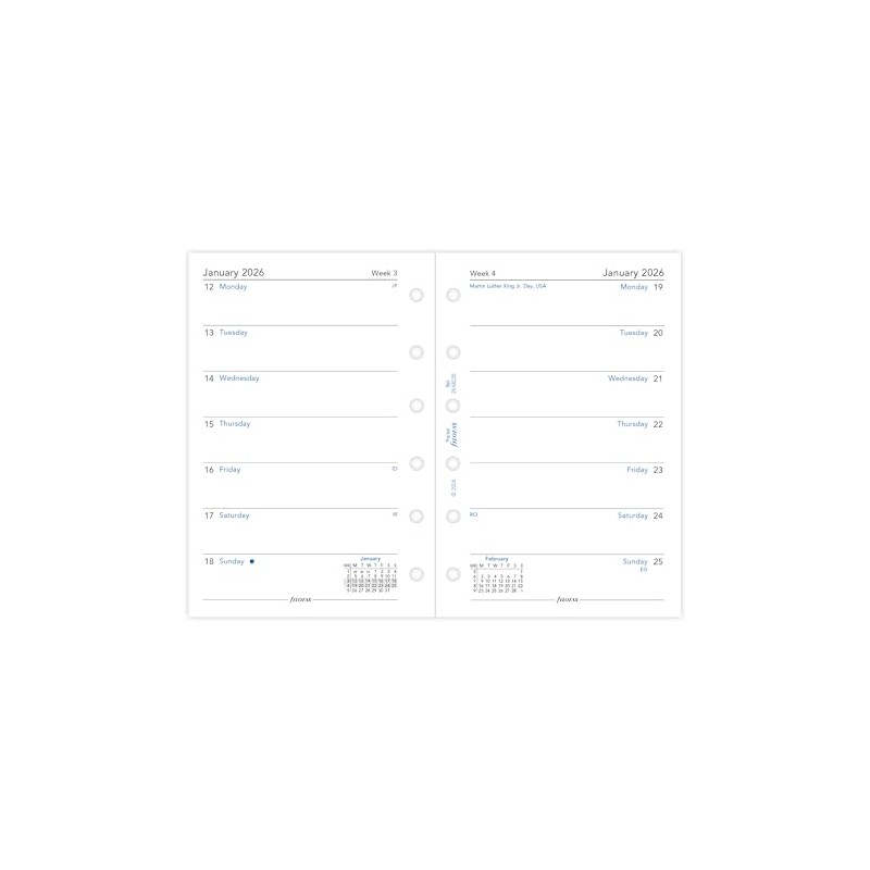 Filofax Pocket week per page English 2026 diary 26-68226