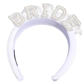 TQUXNGA Stirnband mit künstlichen Perlen für Hochzeit, Party, eleganter Haarreif für Braut, Brautparty, Junggesellinnenabschied, Kopfbedeckung