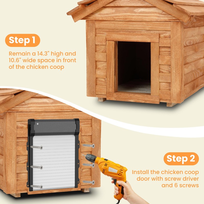 Automatic Chicken Coop Door with Timer & Light Sensor, Chicken