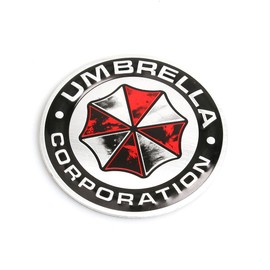 Umbrella Corporation Round Distressed Metal Car Sticker Badge Decal