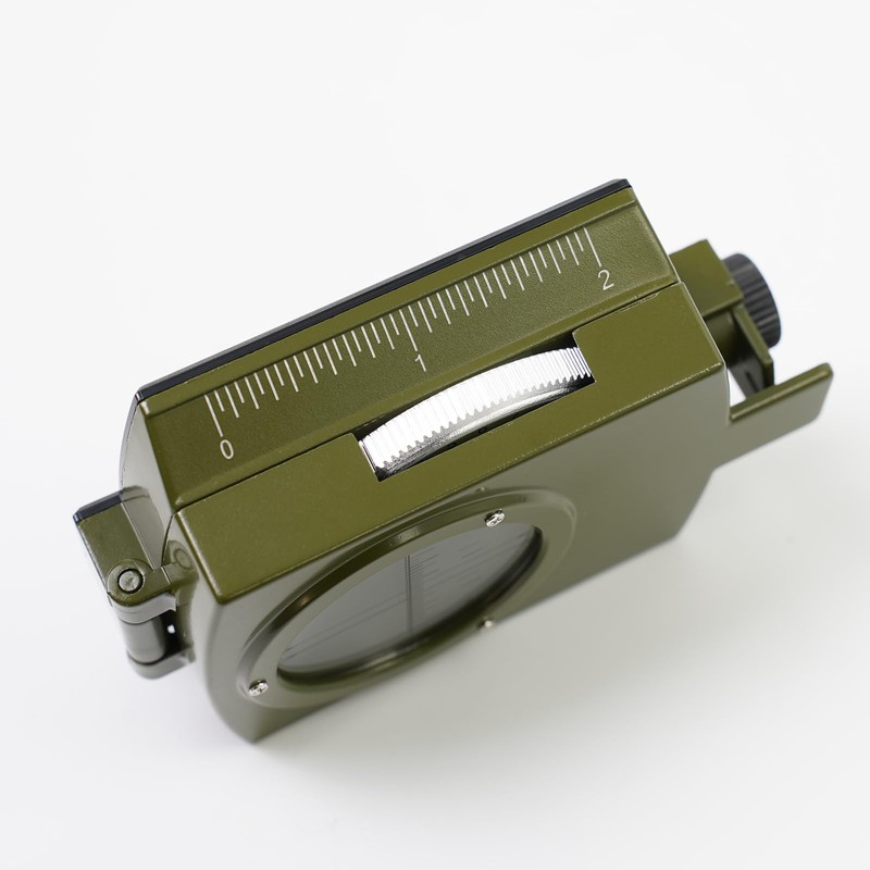 Outdoor Metal Navigation Compass with Fluorescent Scale,Clinometer, Level, Metric Scale,and