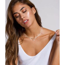 VIROMY Silver Necklaces for Women 14K Silver Plated Zirconia Pendant Layered Necklace Sparkling Twist Rope Chain Dainty Layered Jewelry for Women