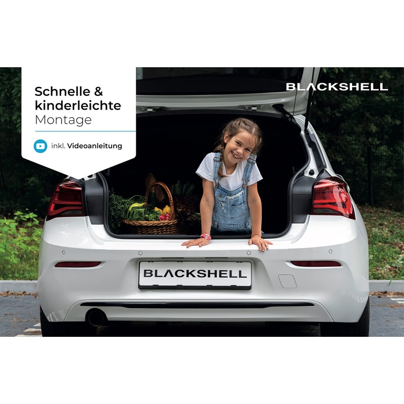 Black shell Boot Sill Protector with Carbon Look, Tailor-made Paint