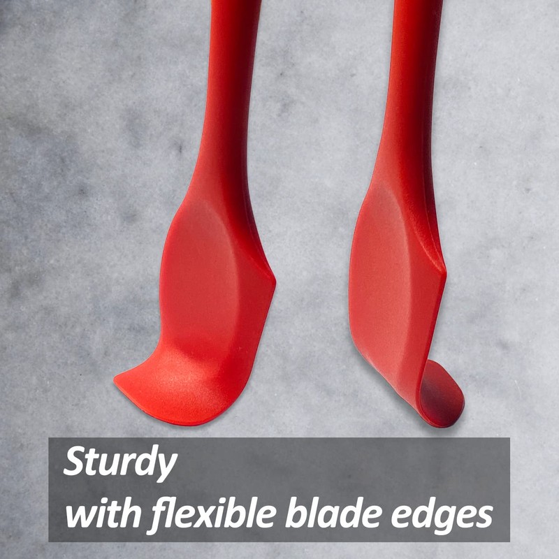 Silicone Mini Spatulas, Curved Small Spatula with Shallow Bowl for