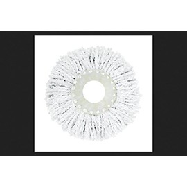 Casabella Spin Cycle Floor Mop Microfiber Refill Head, Machine-Washable, White