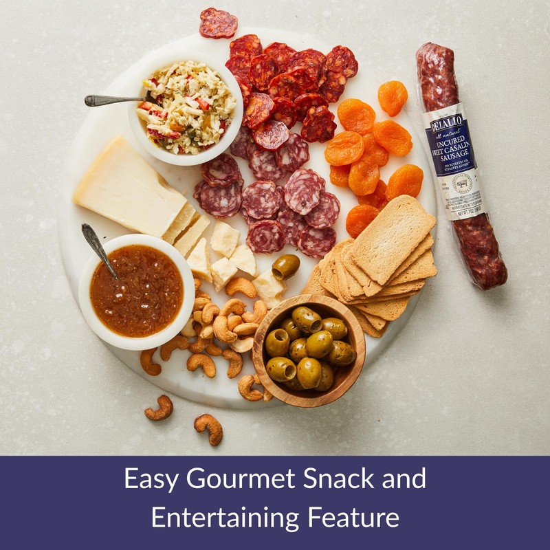 DeLallo Sweet Casalingo Sausage, Naturally Air-Cured, Gourmet Italian Meat for