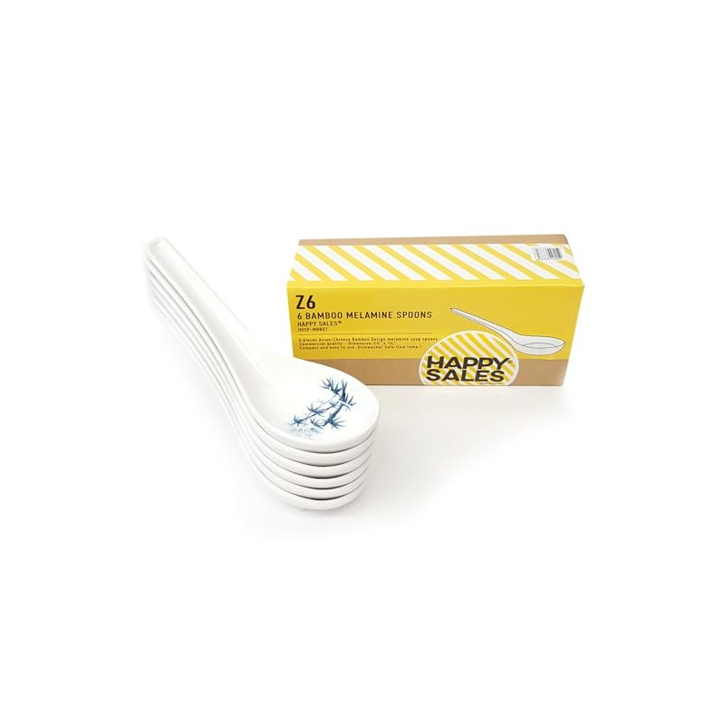 Happy Sales Melamine Soba, Rice Spoons, Asian Chinese Won Ton